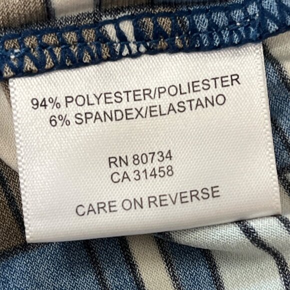 BCBG Maxazria Womens Red White Blue Geo Print Sleeveless Stretch Tank Top Sz L - Picture 5 of 6